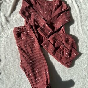 Cozy Maroon Knit Set with Hat